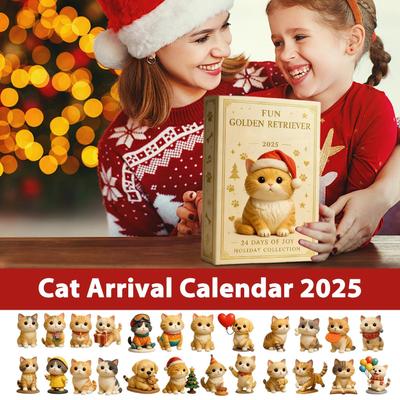 Calendário do Advento de Natal para Amantes de Gatos, Contagem Regressiva de 24 Dias com Enfeites Acrílicos 2D para Decoração de Árvore de Natal, Casa, Adultos Crianças