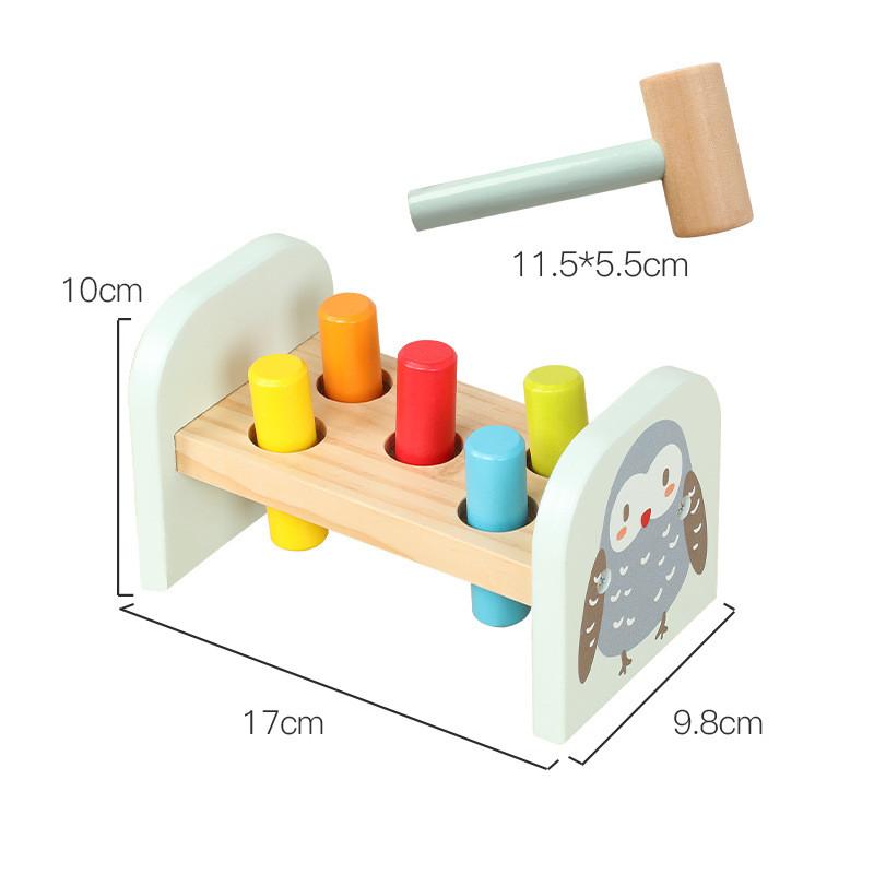 

Сова Деревянная Цветная Платформа для Забивания Свай Для Игрушек Раннего Детства Стучащих