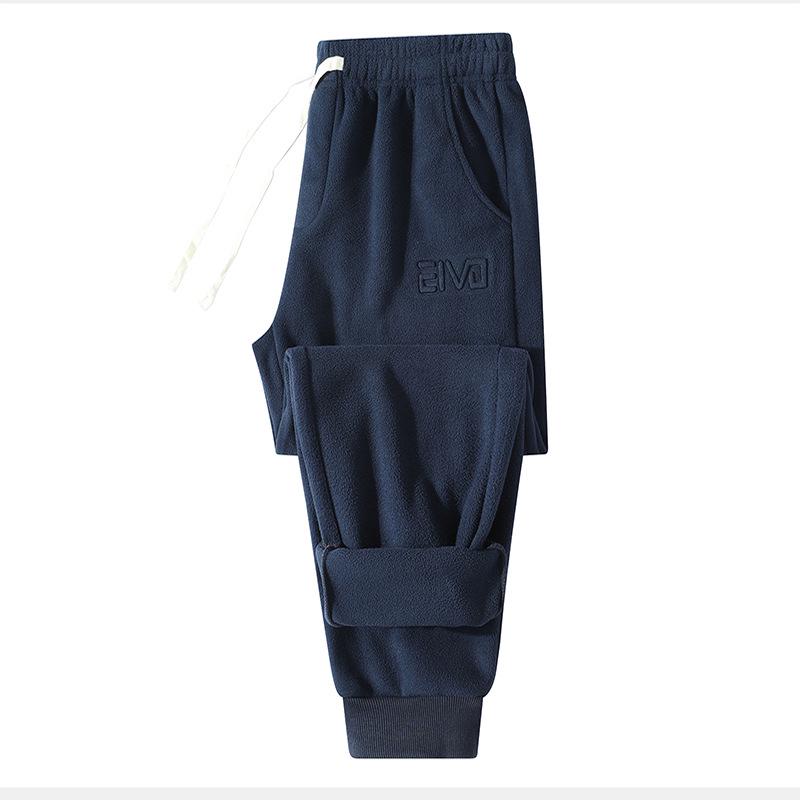 Men's Plus Size Polar Fleece Sweatpants: Winter Double-Sided Plush, Trendy Loose-Fit Casual Pants