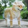 Pet Hund Valp Transparent Regnkläder Regnjacka Husdjur Huva Vattentät Jacka Kläder Mjuk PVC Små Hundar Regnjacka Valp Regn Poncho