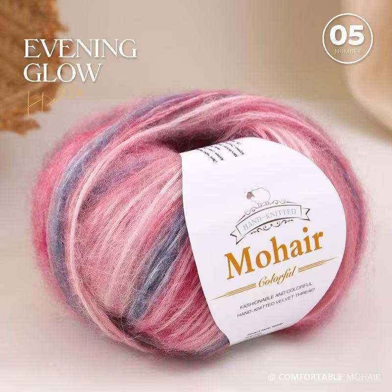 Silk Mohair Gradient Yarn for Hand-Knitted Shawls and Sweaters