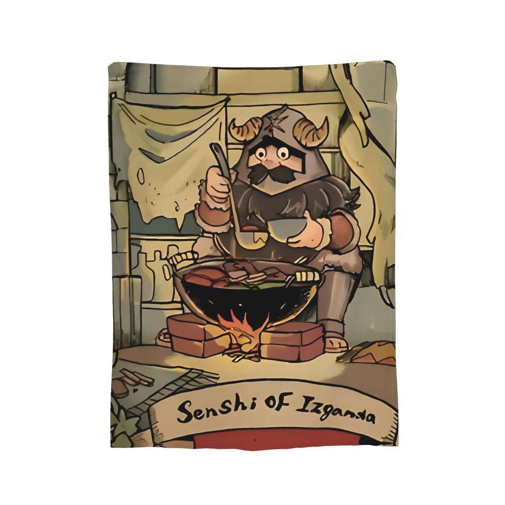 Dungeon Meshi Marcille Laios Flanelldecke Lecker im Verlies Lustige Überwurfdecke für Zuhause Hotel Sofa 200x150cm Teppichstück,