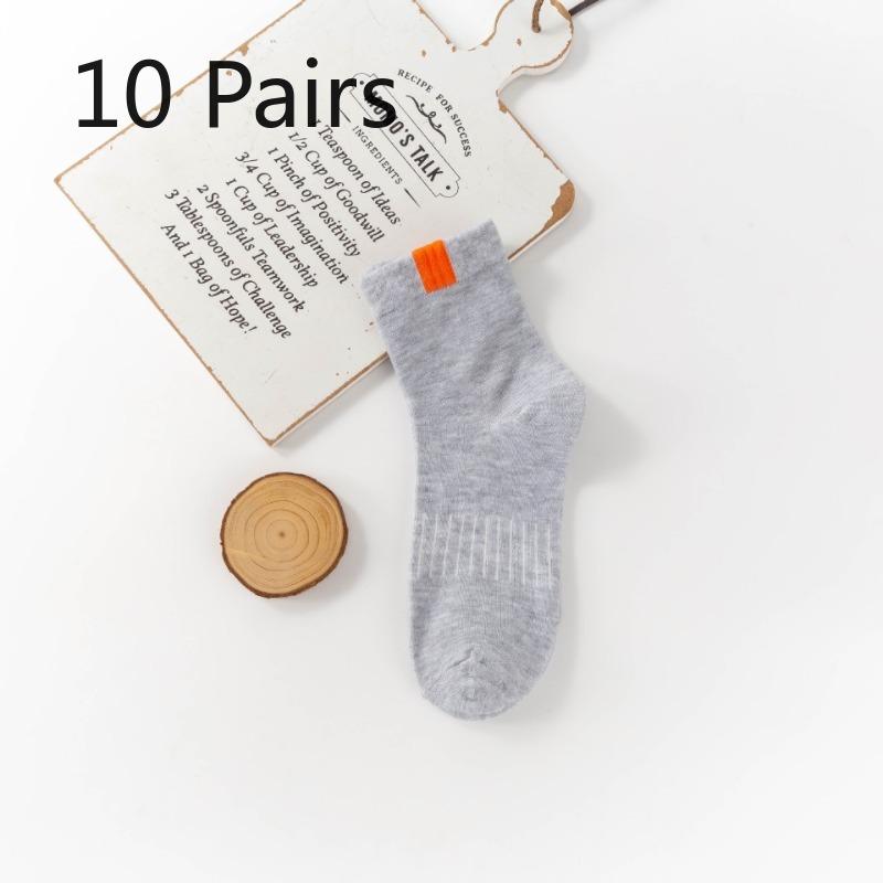 

10 пар мужских носков до середины икры, впитывающих пот, из имитирующей ткани, корсетных, спортивных, для весны, лета и осени 10 pairs серый