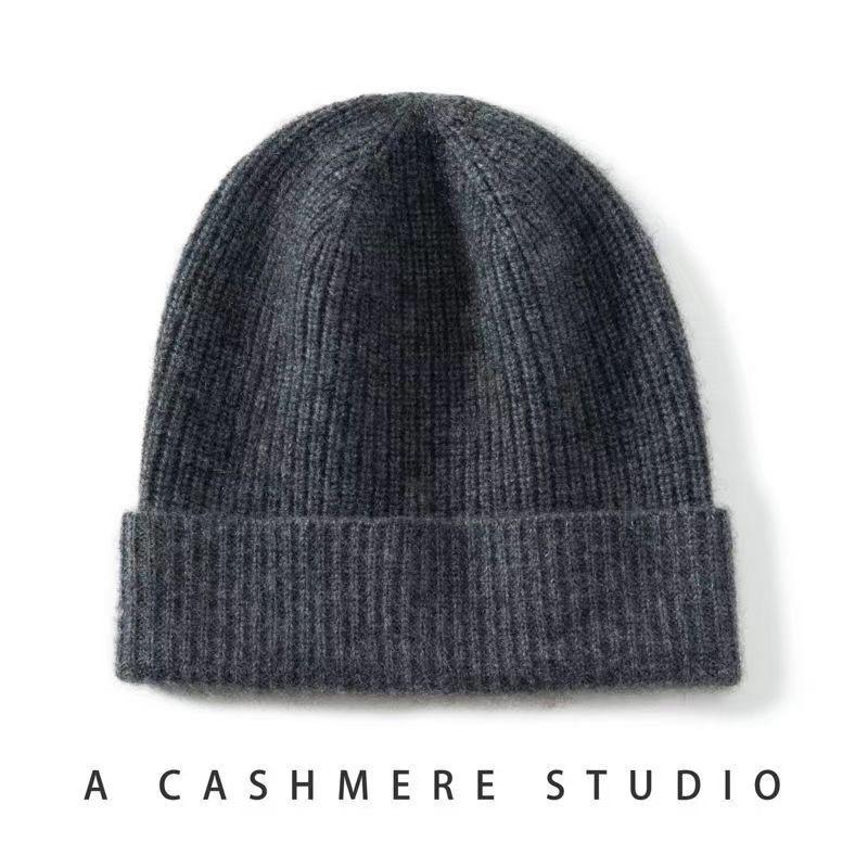 Autumn and Winter Popular% Cashmere Hat Women's New Winter Knitted Hat Warm Ear Protection Versatile Wool Bag Head Hat