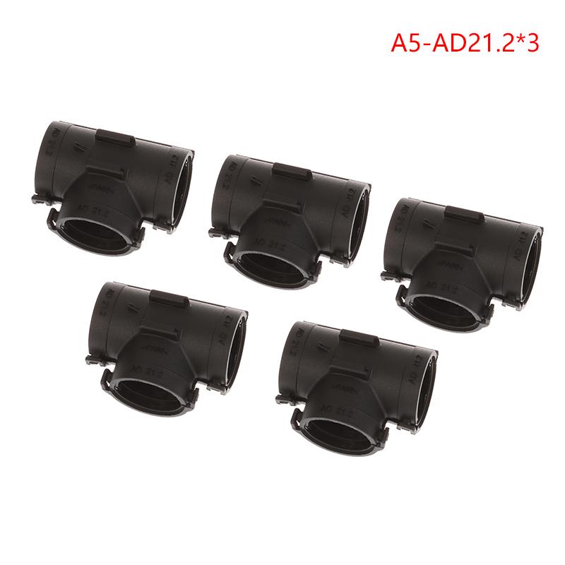 5 szt. Trójnikowy w kształcie litery T, trójnikowy w kształcie litery Y, plastikowy, karbowany, otwierany, opaska do wiązki przewodów samochodowych, reduktor równej średnicy, rozdzielnik