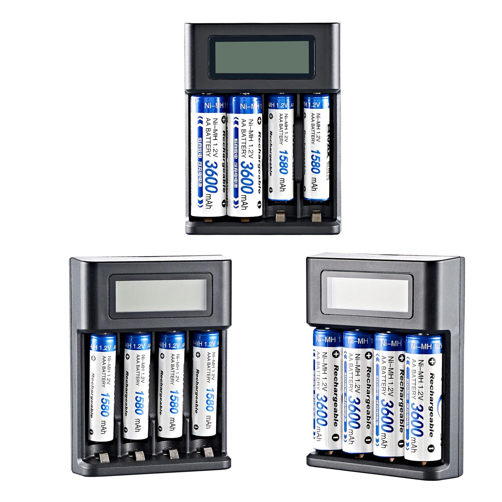 

USB Charger 4 Slots LCD Display AA LR03 Battery for NIMH NICD AA Rechargeable Battery Indicator Battery Charger 1