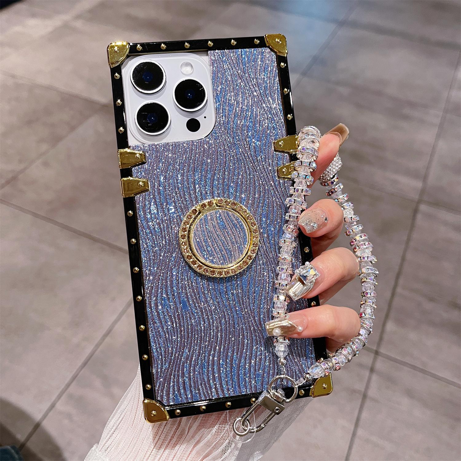 

Glitter Stand for Apple 17 Pro Max & iPhone 16/15 Silicone Case with Bracelet 12