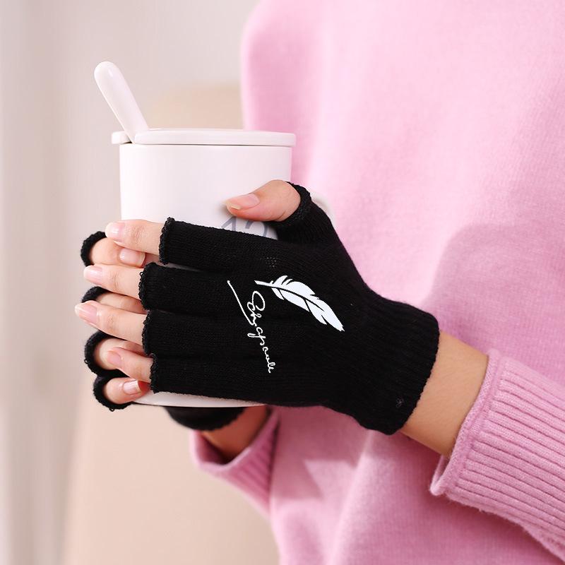 Fingerless Wool Gloves: Touchscreen-Compatible Knitted Cycling Gloves for Autumn and Winter Warmth