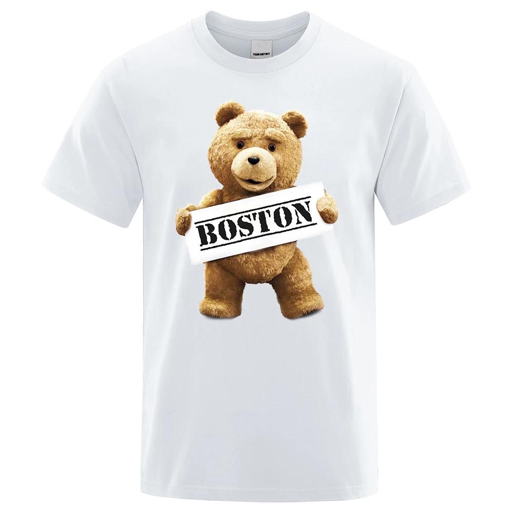 Men's and Women's Short Sleeved Motorcycle T-shirts Cartoon Couple Outfits Unisex Street Clothing Kawai TED2 Bear Designer Y2K