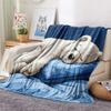 Polar Bear Print Flanellen Deken, Hoge Kwaliteit Comfortabel voor Alle Seizoenen, Woondecoratie, Warmte en Comfort, Perfect voor Kerstcadeaus