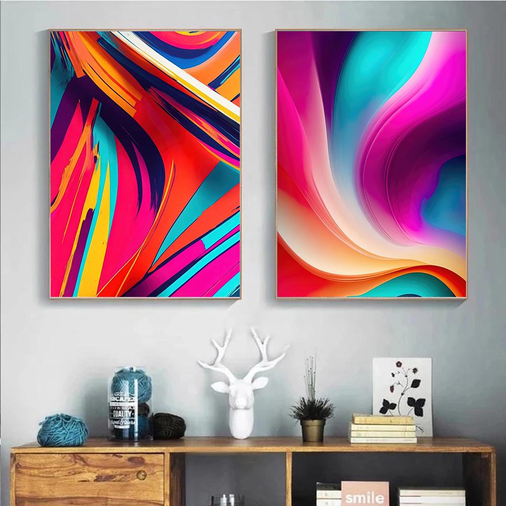 Abstract Art Landscape Colorful Flowers Prints Poster Canvas Painting Modern Wall Art Picture For Living Room Bedroom Home Decor