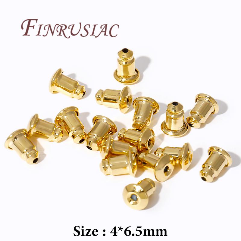 

50/100Psc/Lots Gold Earring Backs For Studs 14K Gold Plated Earrings Stoppers,Caps For Earrings DIY Jewelry Making Supplies 50pcs
