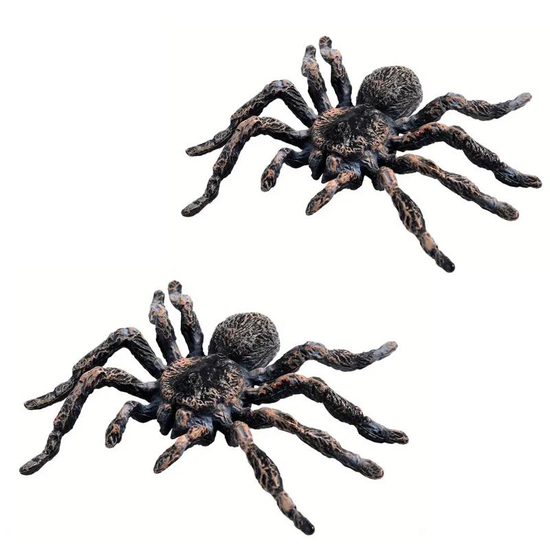

2/4Pcs Realistic Spider Giant Fake Spider Model Plastic Animal Tarantula Figures Lifelike Halloween Prank Props Party Supplies
