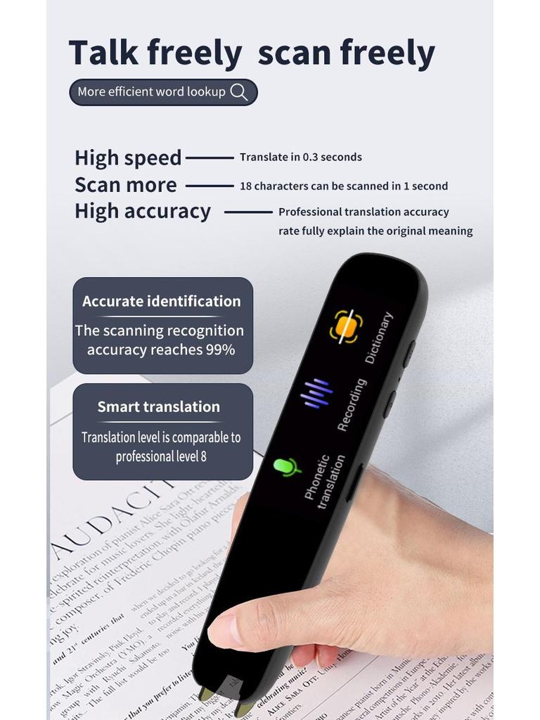 Multilingual Precision Scanning Dictionary Pen: Chinese, English, Russian, Japanese, Korean, Portuguese, French, Spanish, Italian, German.