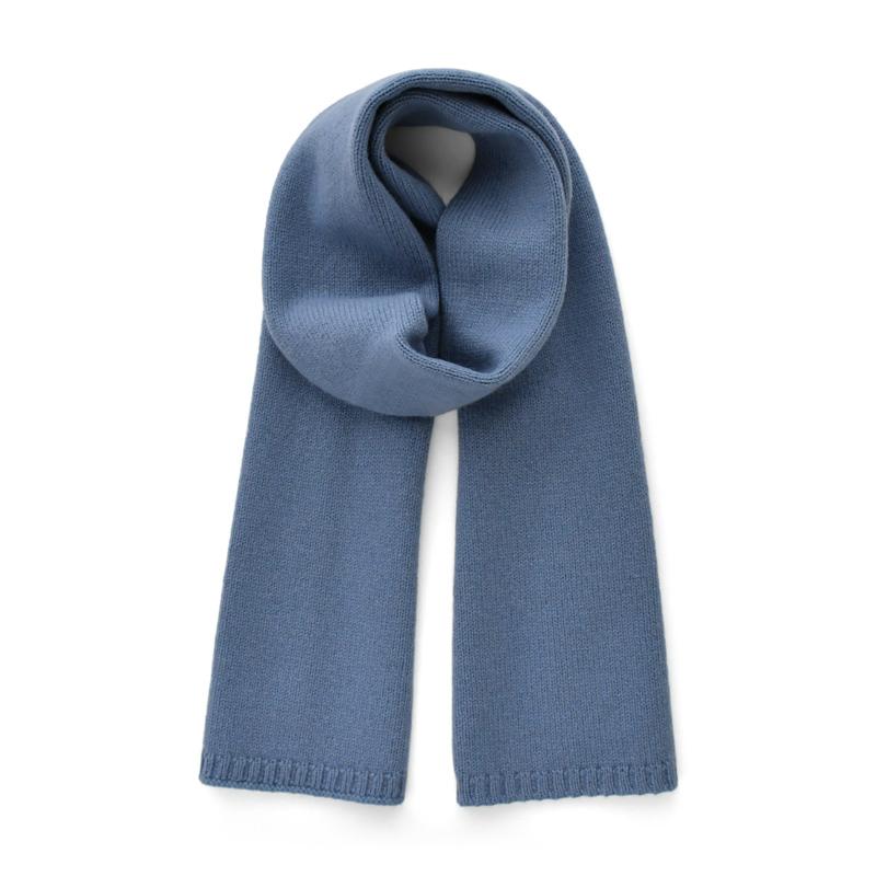 Fresh green wool small scarf women autumn winter warm knitted solid color scarves luxury kids adults christmas new year gifts