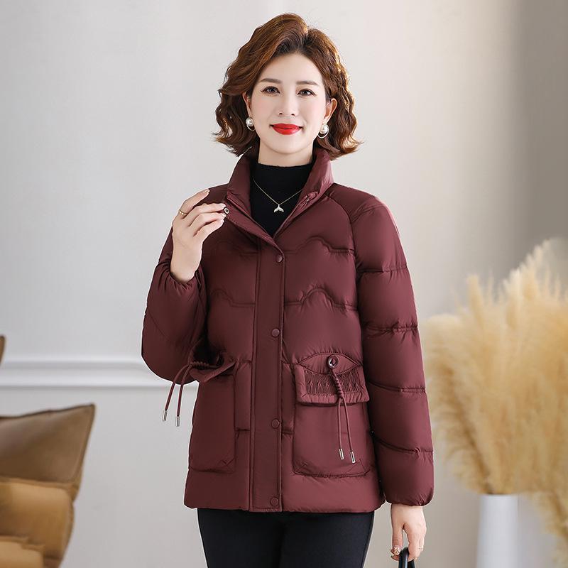 Warm Thickened Cotton-Padded Jacket for Women: Winter Fashion Coat for Middle-Aged & Elderly