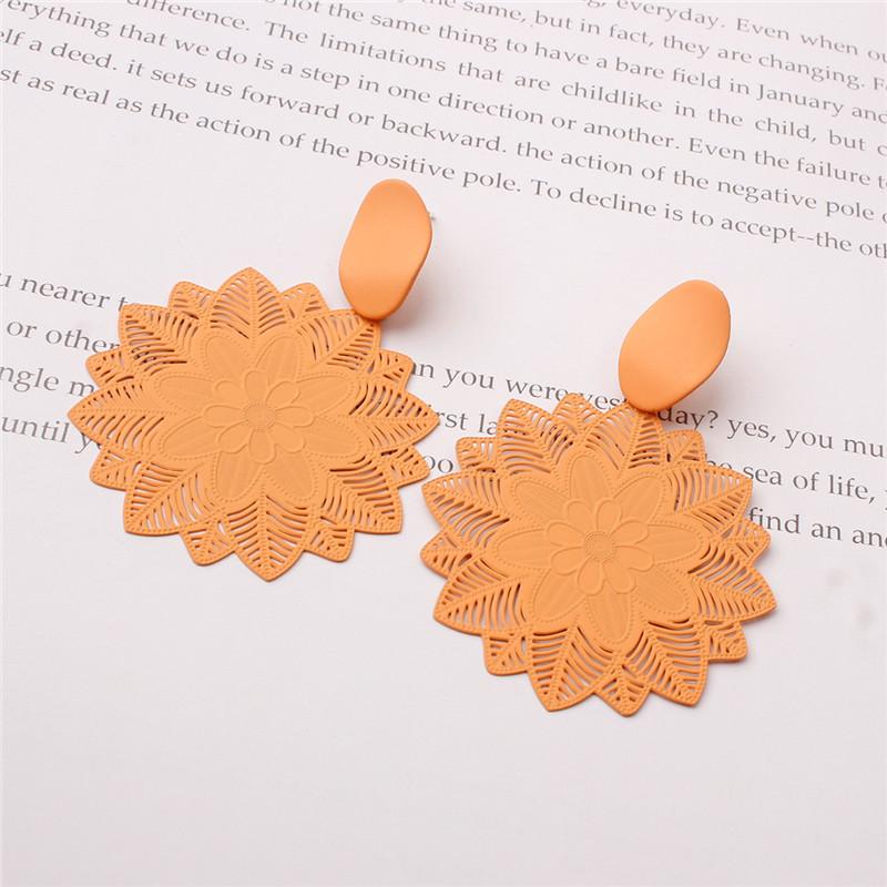 Wholesale Of New Korean Personality Black Ring Temperament Hollow-Out Pattern Pendant Earrings In 2019 Earrings For Women