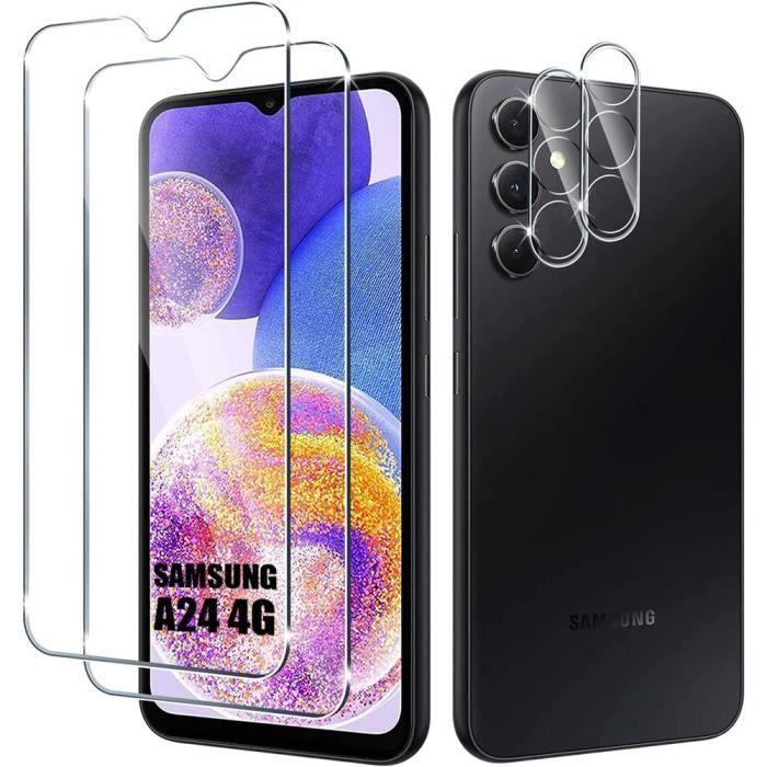 Lot de 2 verres trempés et 2 protections caméra pour Samsung A24 - BOOLING