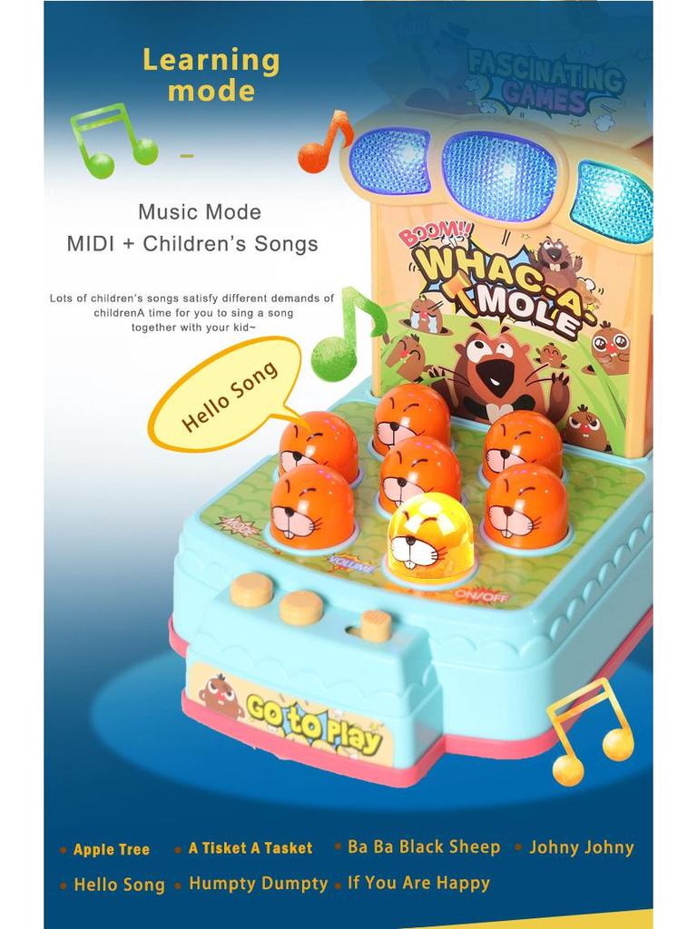 Cross-Border English Whac-A-Mole Electric Early Education Interactive Toy for Babies and Children