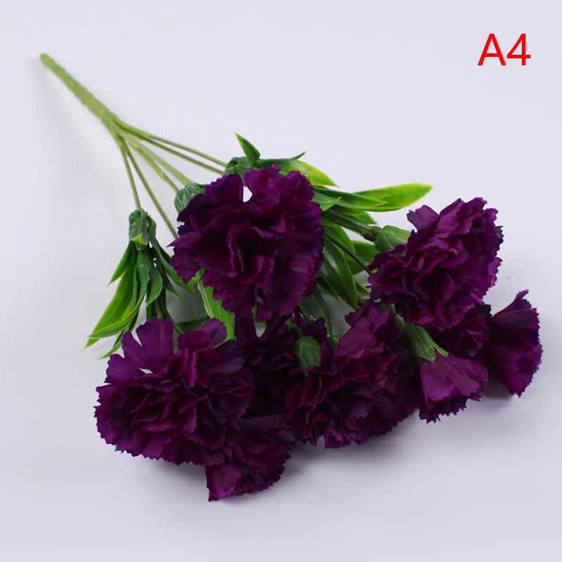 10 Heads Artificial Carnation Home Decoration Multi Color Beauty Silk Fake Flower Especial For Wedding And Festival Decoration