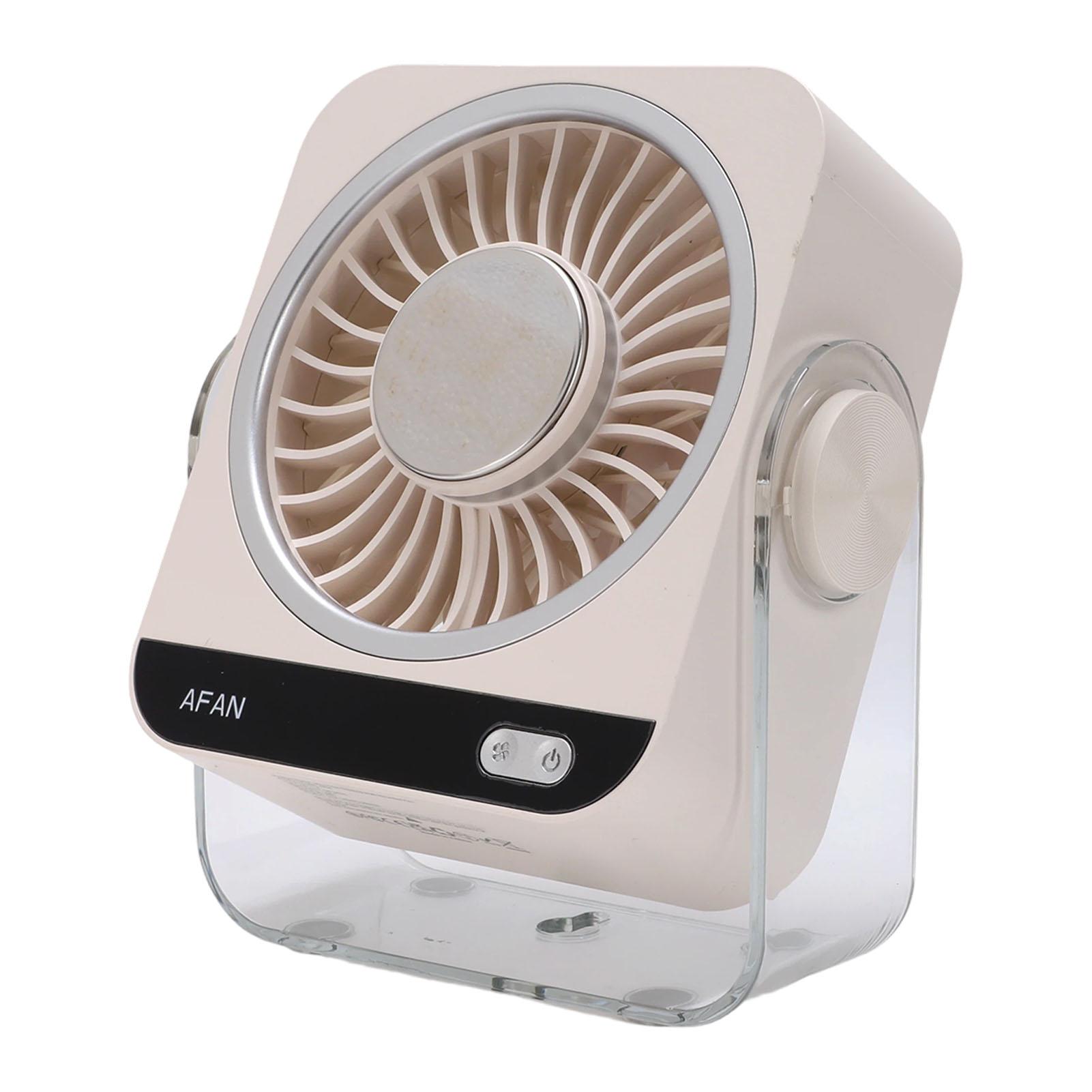 Desk Fan 199 Adjustable Speeds Quiet USB Rechargeable Table Fan with Semi Conductor Ice Cooling белый