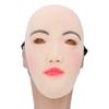 Half Face Latex Women Face Realistic Soft Stretchy Eye Holes Latex Human Female Face for Cosplay Party Crossdressing