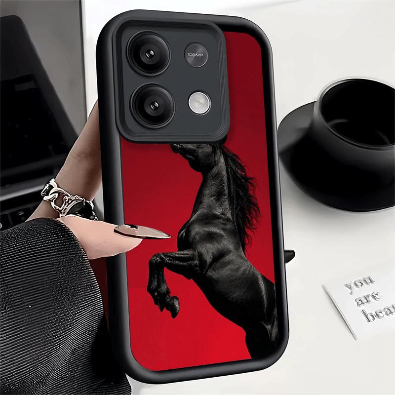 Phone Case for Xiaomi Redmi Note 15 14 13 Pro Plus Black Horse Galloping Shell 12S 11 11S 11T 5G 14S Soft Silicone Funda