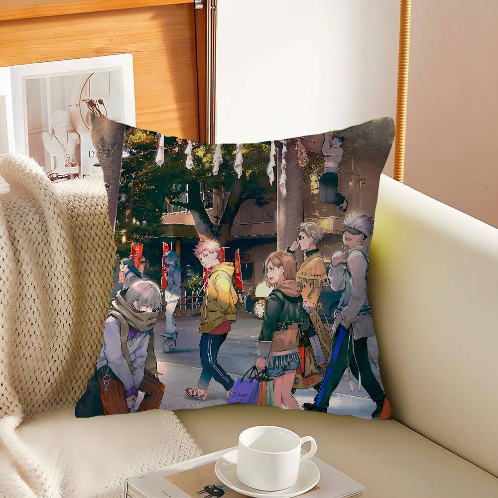 Anime J-Jujutsu-Kaisen Pillow Case Throw Pillow Chair Seat Cushion Nap Pillows Chair Cushion Seat Soft Pad Pillow Sofa Cushion