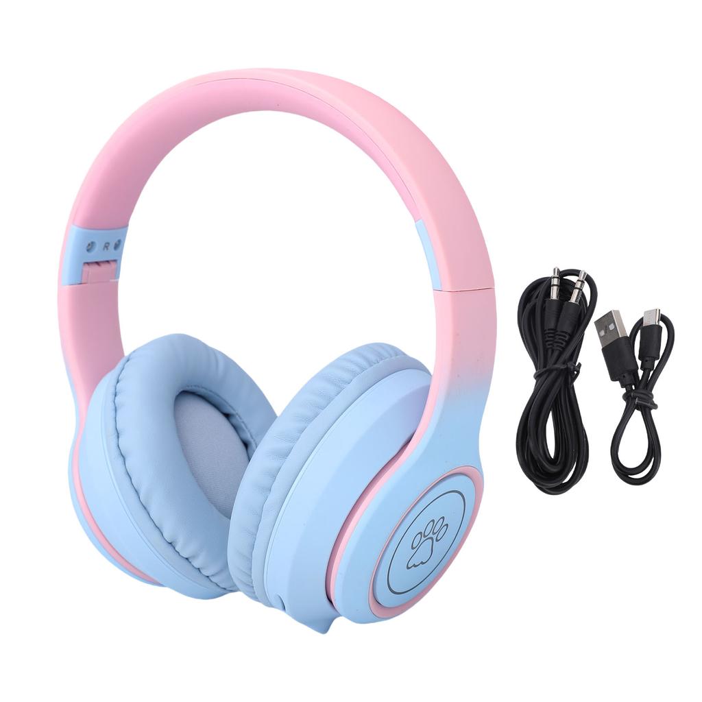 Bluetooth Headphone ANC Active Noise Cancelling 3.5mm Wired Gaming Headset with Noise Reduction Microphone Blue