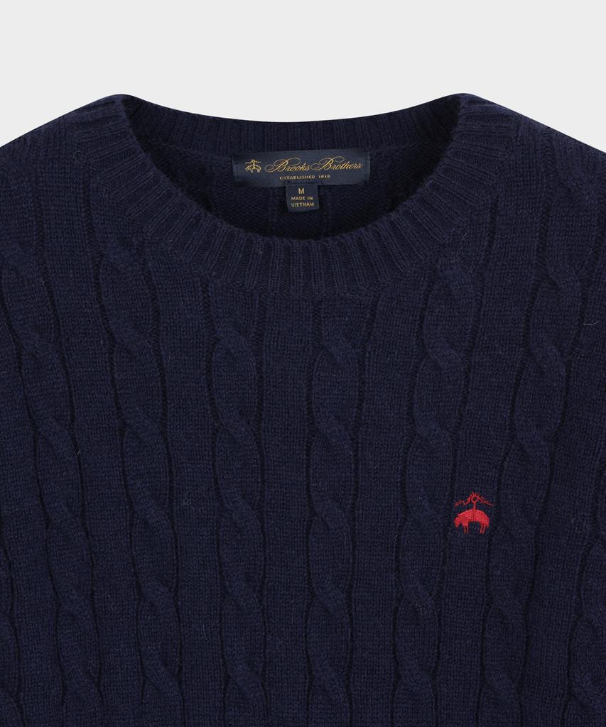 BROOKS BROTHERS Shetland Cable Pullover Sweater (Navy) (Bbwrmog421)