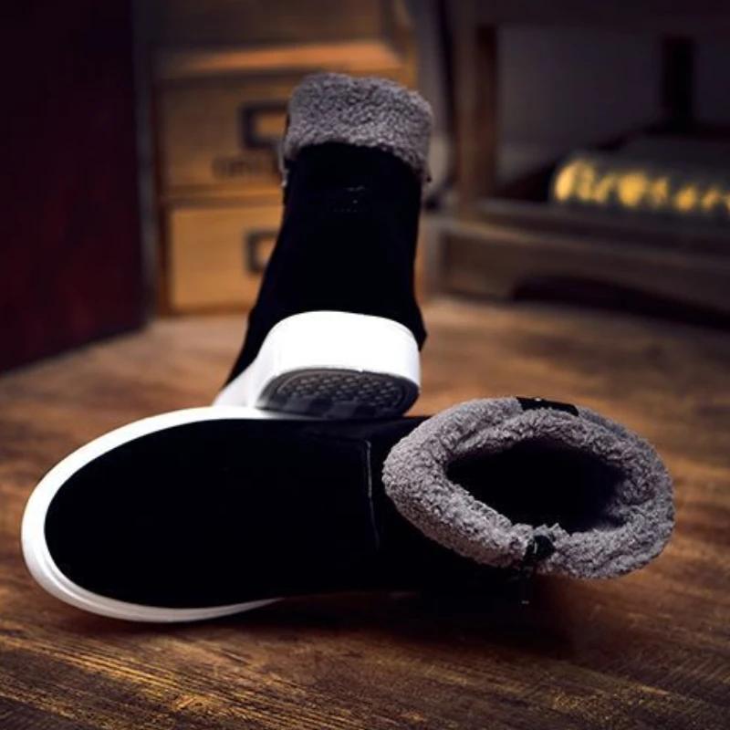 Fashion Men's Snow Boots Plush Warm Casual Shoes for Men High Quality Suede Ankle Boots Fashion High-top Sneakers Comfortable Men Boots