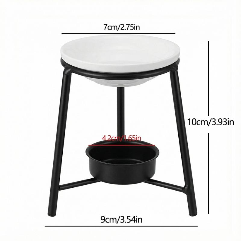 

Tripod Wrought Iron Disc Fragrance Stove, Heated Essential Oil Stove Household Black Aromatherapy Stove Candlestick