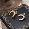 Horn Twist Earrings, Metal High-end Light Luxury Stainless Steel Earrings, Fashionable Titanium Steel Earrings