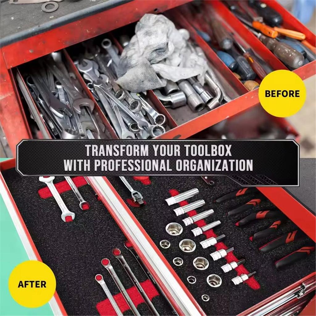Toolbox Foam, Cuttable Polyurethane Foam Sheets,Toolbox Organization & Shock-Absorbing Foam 400x330x25mm,2PCS