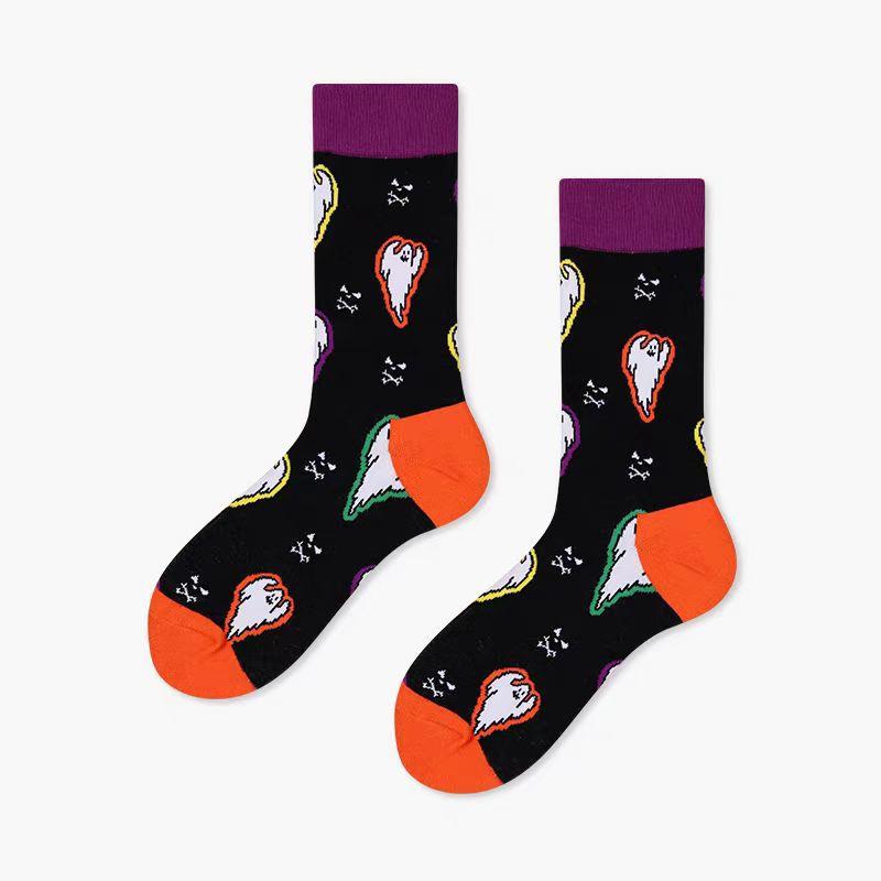 Halloween Pumpkin Mid-calf Socks, Couple Socks for Men and Women, Long Socks