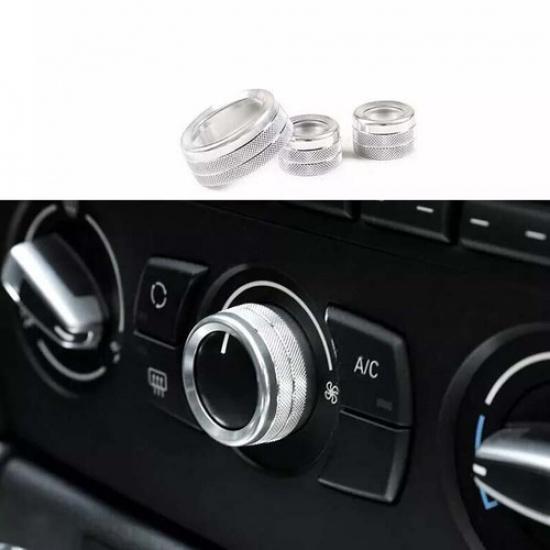 For BMW X1 E84 Silver Aluminum Knob Cover 2013-15 Console Air Conditioner Button