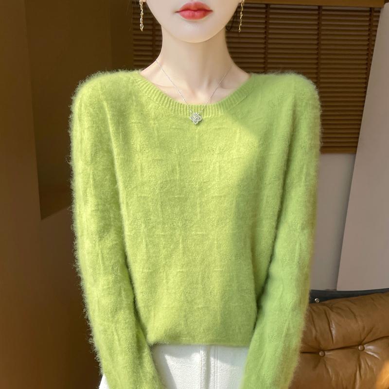 Women's Cashmere Sweater Qinghe Cashmere 30% Cashmere 70% Wool Autumn and Winter Pullover Warm and Fashionable