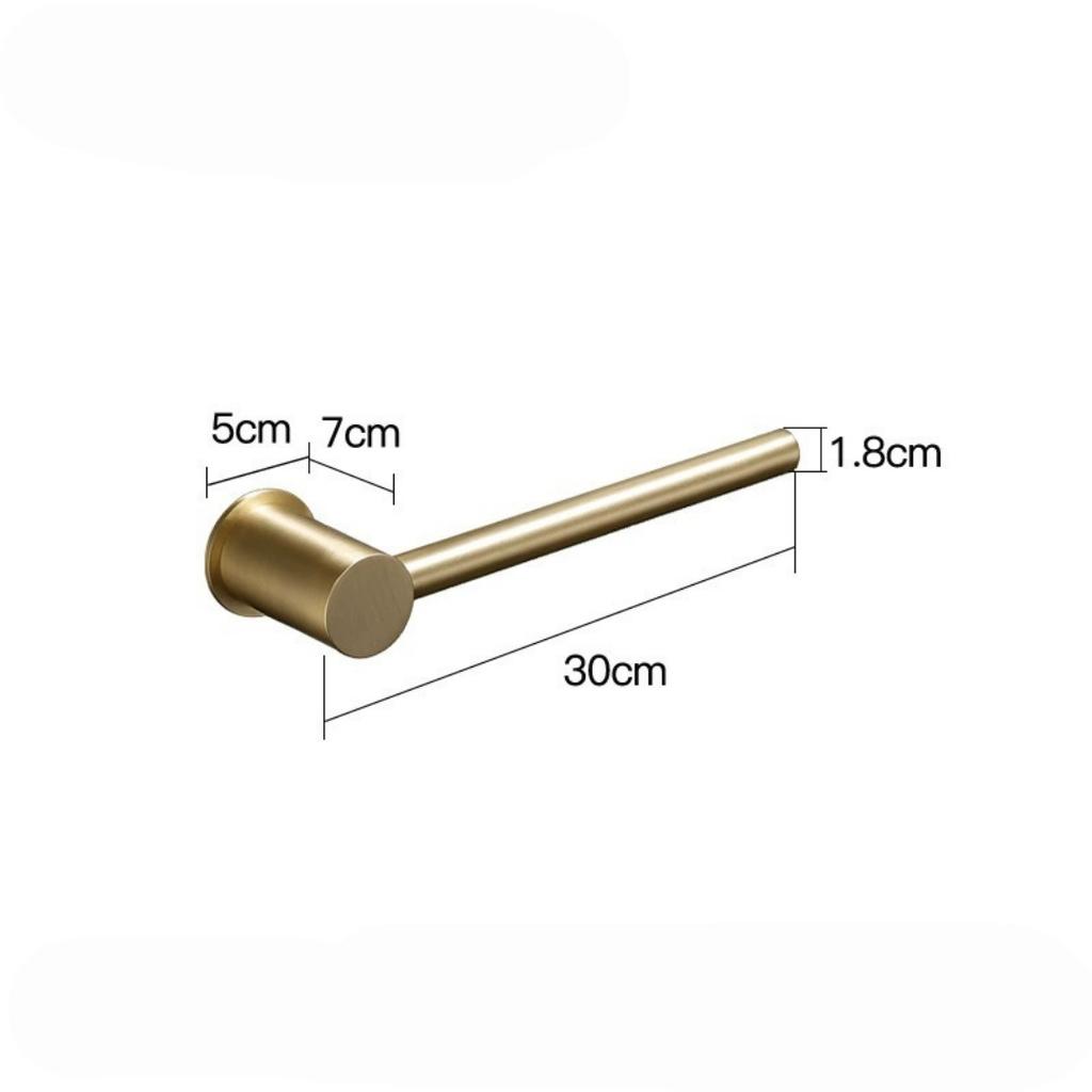 Tuqiu Brushed Gold Towel Hanger Wall Mounted Brass Towel Rack Bathroom Towel Holder Brass Towel Bar Rail Brief Towel Holder