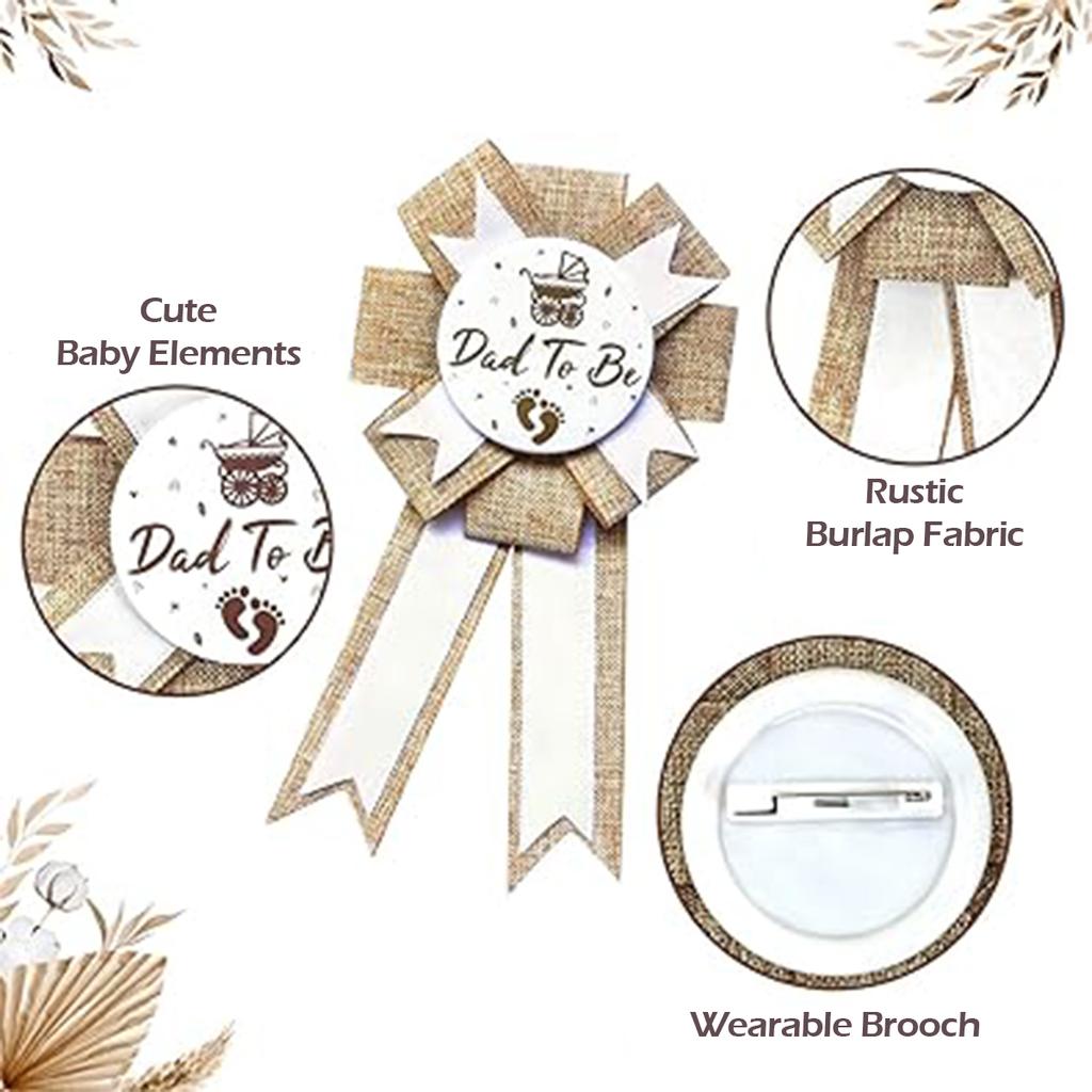 Welcome baby party tin chest flower shoulder strap silk satin set mom dad to be linen strap for baby shower