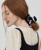 The-Abon Classic Line Hair Scrunchie Black White