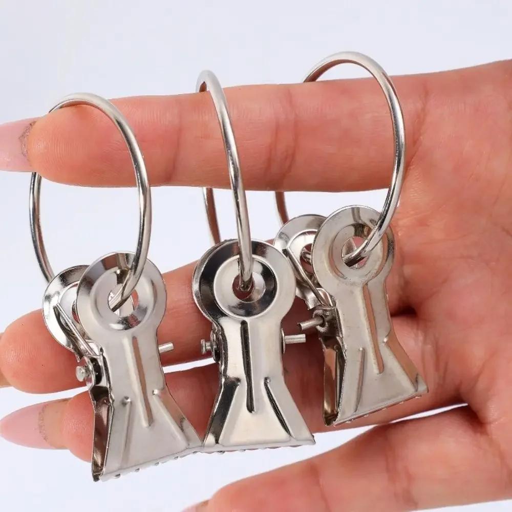 10Pcs Toothed Curtain Clips Metal Non-Slip Curtain Hanging Ring Flexible Heavy Duty Clothespin Clips for Curtains and Laundry
