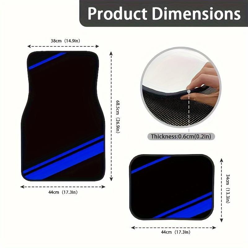 4Pcs Car Floor Mats with Blue Stripe Design- universal - simple and generous, racing style perfect gift for men and women!