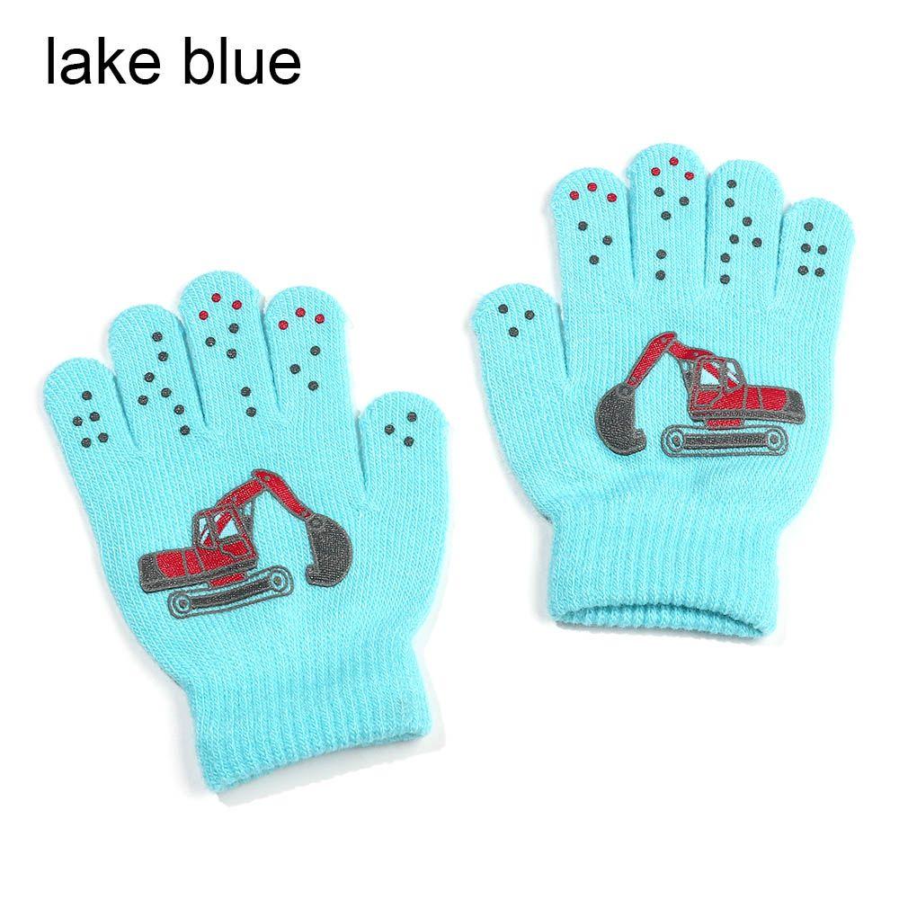 Baby Boys Girls Soft Non-slip Cute Cartoon Kids Gloves Thick Warm Knitted Mittens