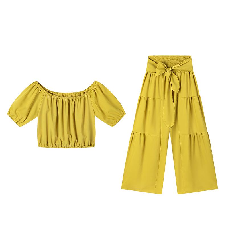 

2025 European Women s Wide-Leg High-Waisted Micro-Flare Pants Set 2 Extra Large жовтий