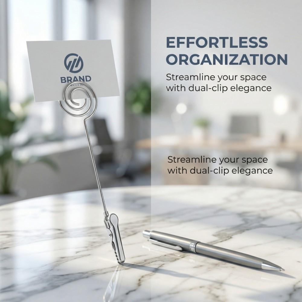 10PCS Round Table Note Clips 15*3cm Metal Table Cards Clip Table Cards Holder  Message Display