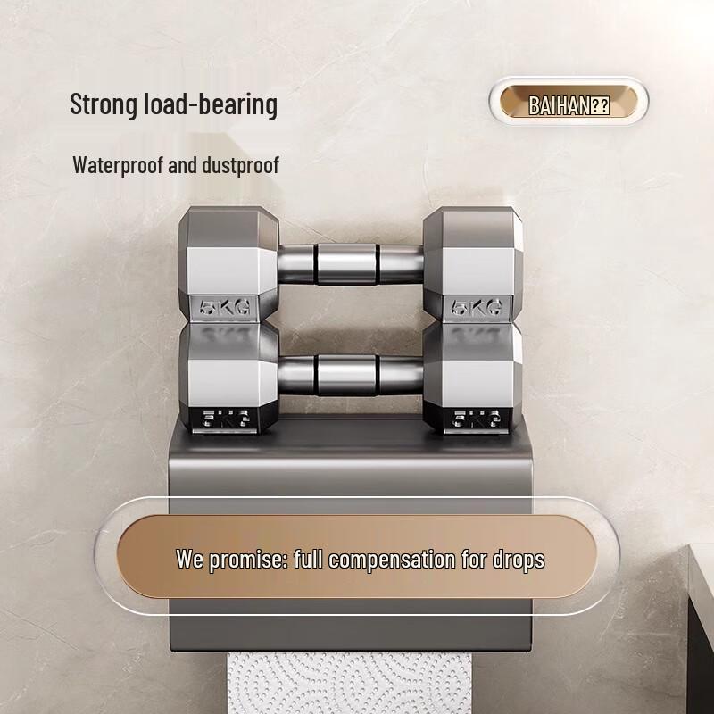 Aluminum Wall-Mounted Bathroom Tissue Dispenser with Storage Shelf