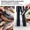 Elektrisk kokosnötsrivmaskin Handhållen spatel Skalare Rivjärn med stänkskyddsdesign Roterande blad i rostfritt stål Enknappskontroll Kök