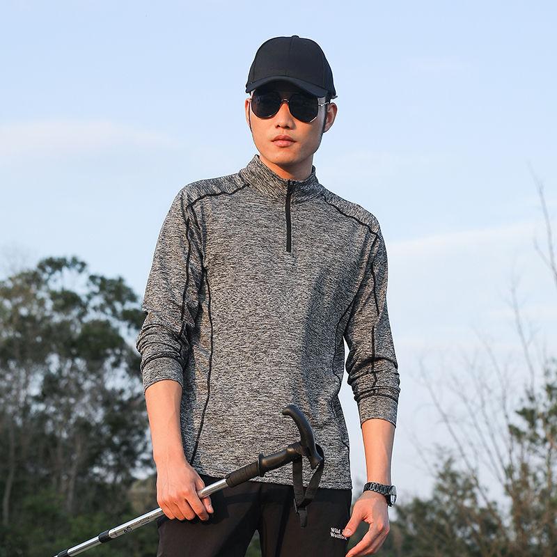 

Дышащая беговая футболка с длинными рукавами для мужчин и женщин, быстросохнущие топы для спортивной одежды на открытом воздухе 4XL серый