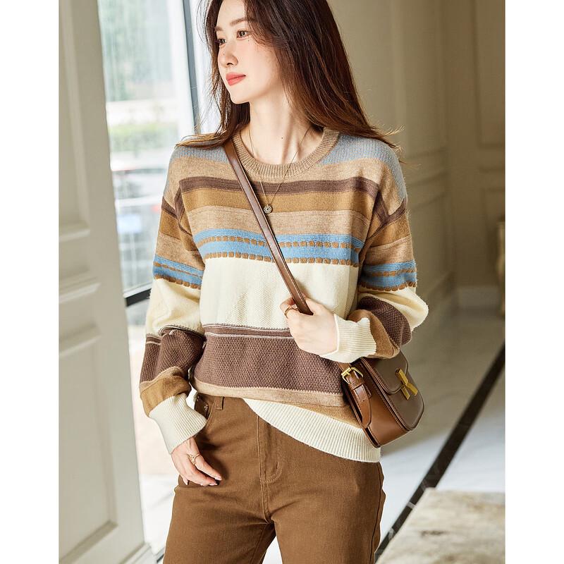 Demana Women's Striped Color-block Knit Sweater
