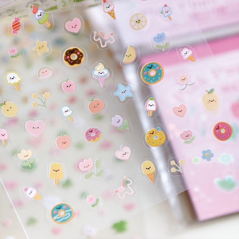 24 Sheets/set DIY Nail Sticker Self Adhesive Cartoon Cup Stickers Multifunctional Soft Embossed Sticker Book